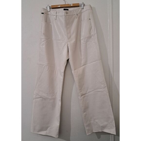 Citizens of Humanity Women 36 waist  ANNINA vegan leather pants Hi Rise Wide cre - Picture 1 of 9